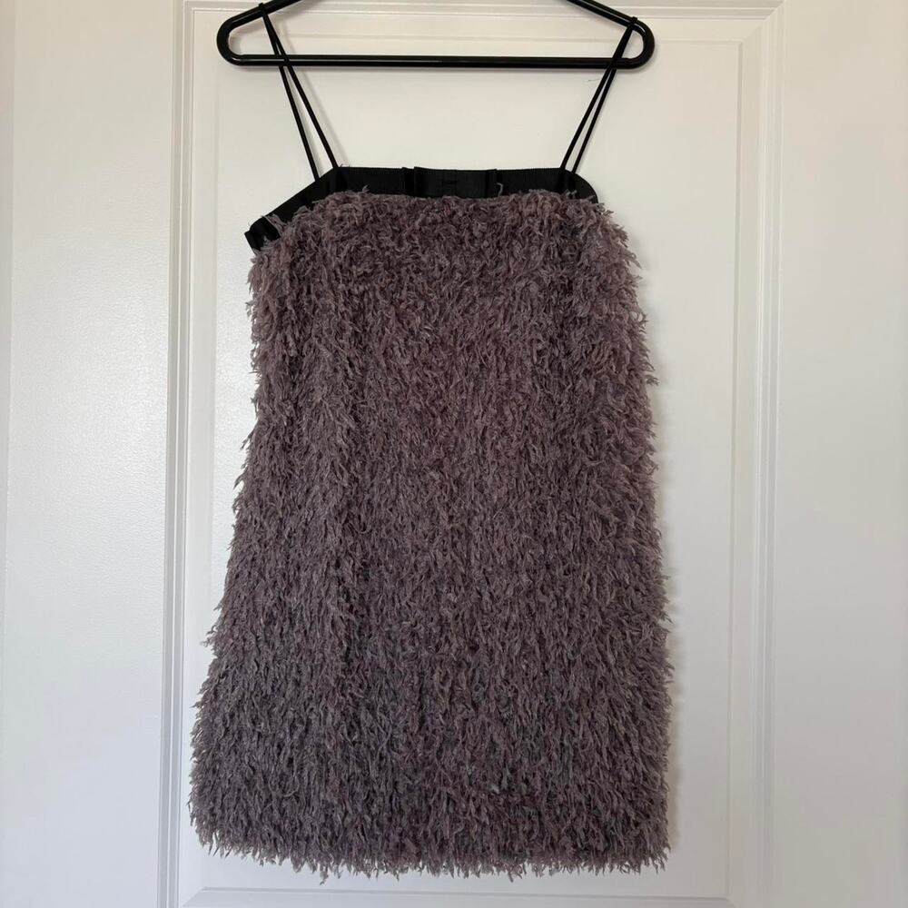 Zara grey faux feather mini